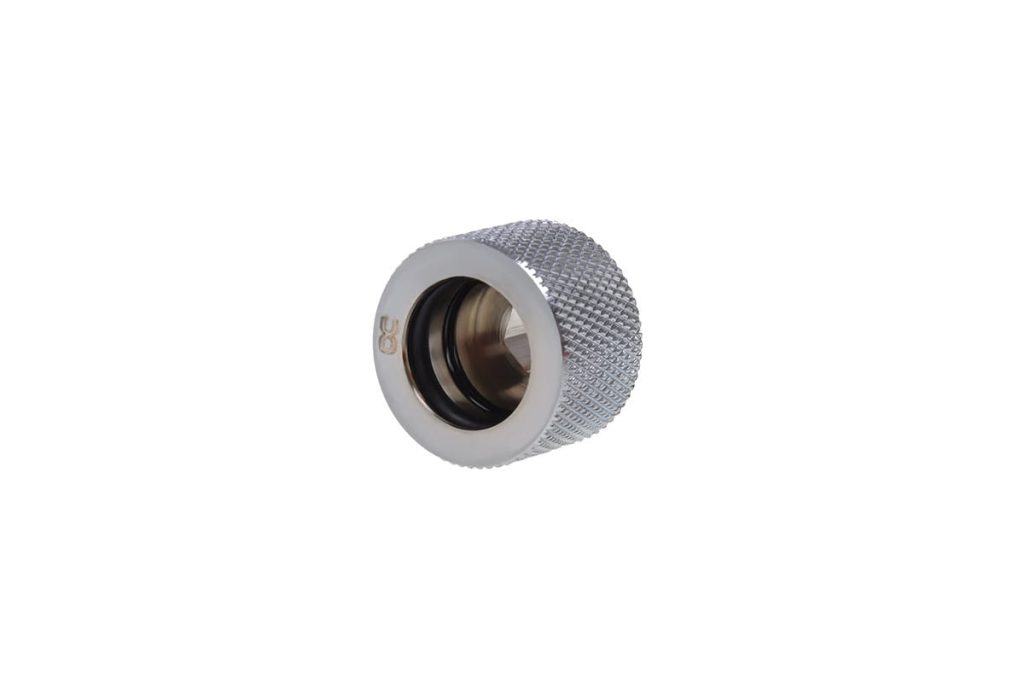 Alphacool HT 16mm HardTube Compression Fitting G1/4 for rigid tubes - knurled - Chrome