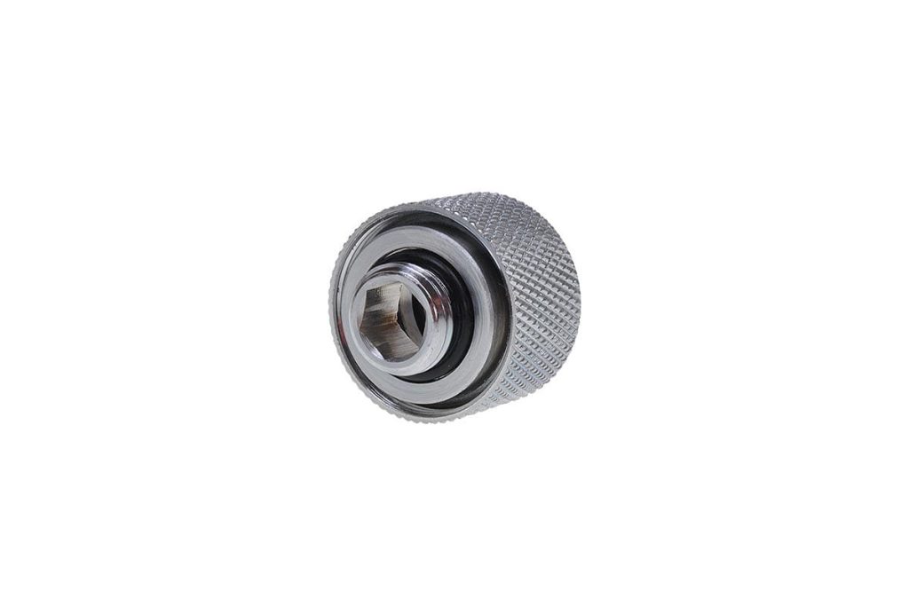 Alphacool HT 16mm HardTube Compression Fitting G1/4 for rigid tubes - knurled - Chrome