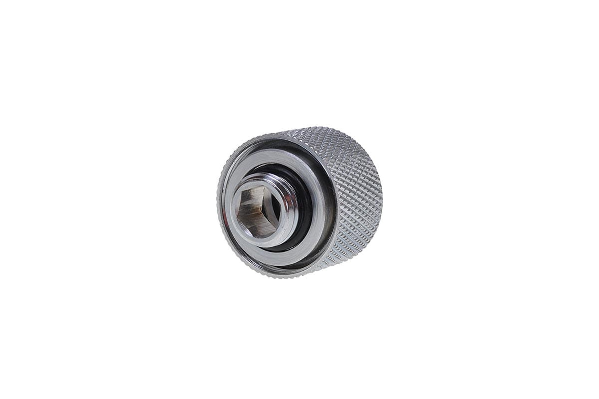 Alphacool HT 16mm HardTube Compression Fitting G1/4 for rigid tubes - knurled - Chrome