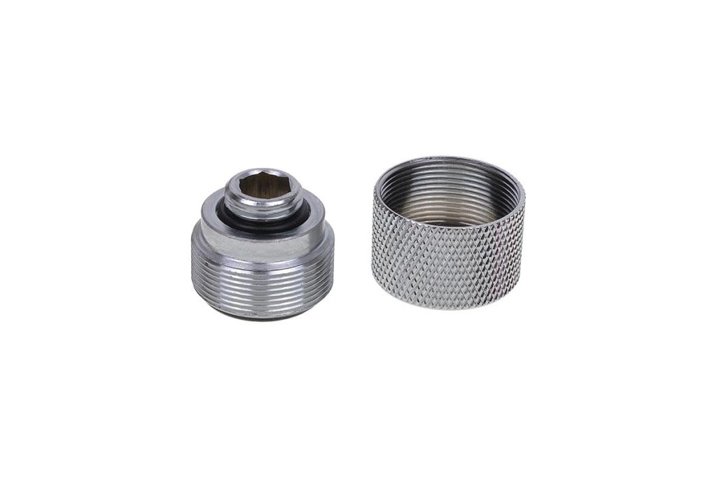 Alphacool HT 16mm HardTube Compression Fitting G1/4 for rigid tubes - knurled - Chrome