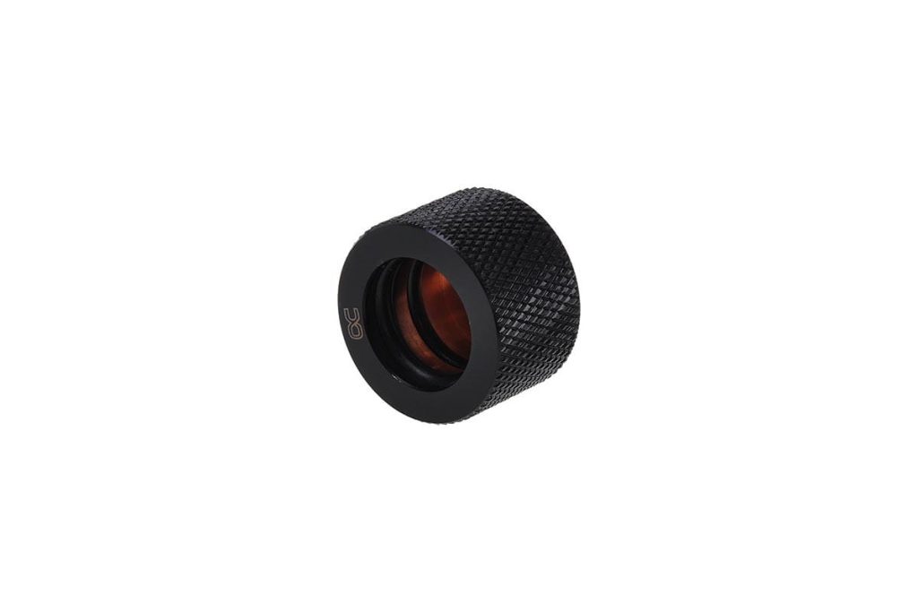Alphacool HT 16mm HardTube Compression Fitting G1/4 for rigid tubes - knurled - Deep Black : image 1