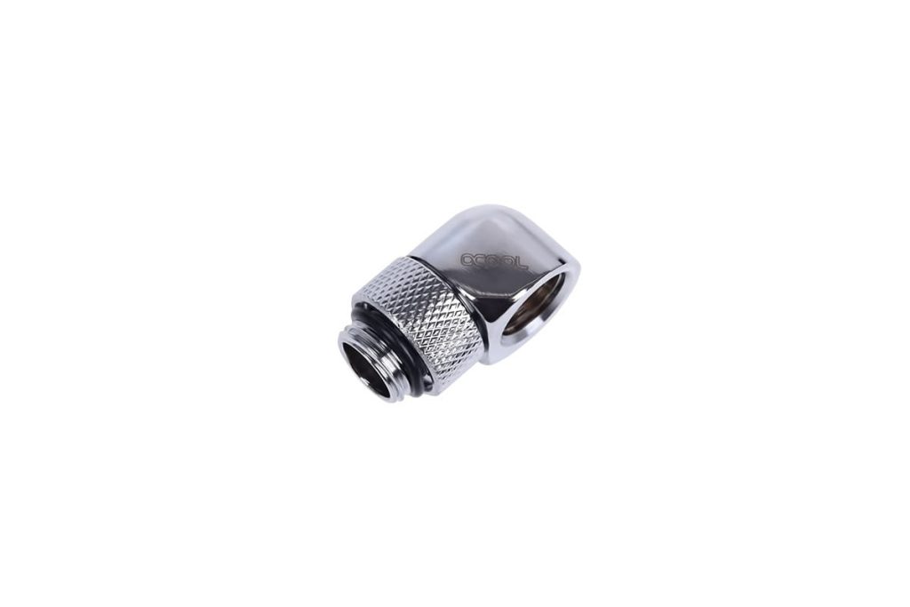 Alphacool HF L-connector G1/4 Male Rotary to G1/4 Female 90 - Chrome : image 1