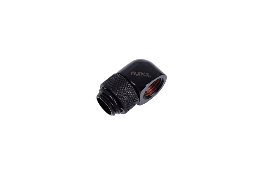 Alphacool HF L-connector G1/4 Male Rotary to G1/4 Female 90 - Deep Black : image 1