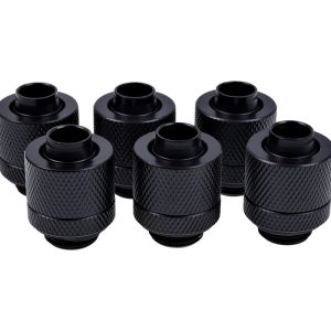 Alphacool Eiszapfen 13/10mm Compression Fitting G1/4 - Deep Black Six Pack