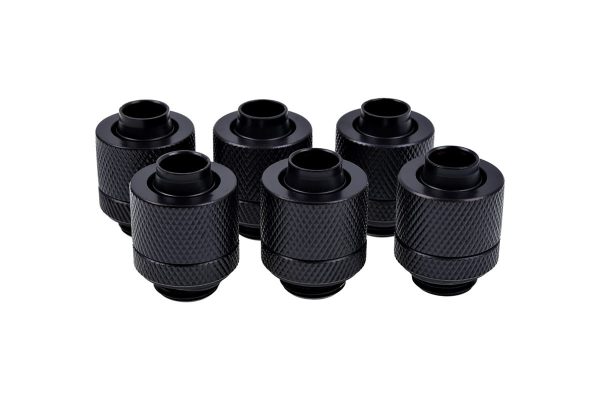 Alphacool Eiszapfen 13/10mm Compression Fitting G1/4 – Deep Black Six Pack