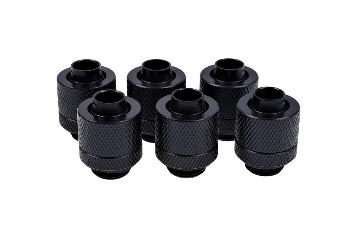 Alphacool Eiszapfen 13/10mm Compression Fitting G1/4 - Deep Black Six Pack