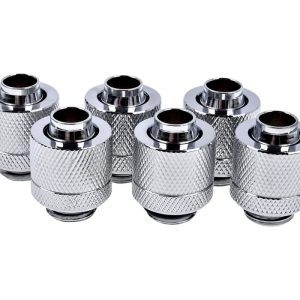 Alphacool Eiszapfen 13/10mm Compression Fitting G1/4 - Chrome Six Pack
