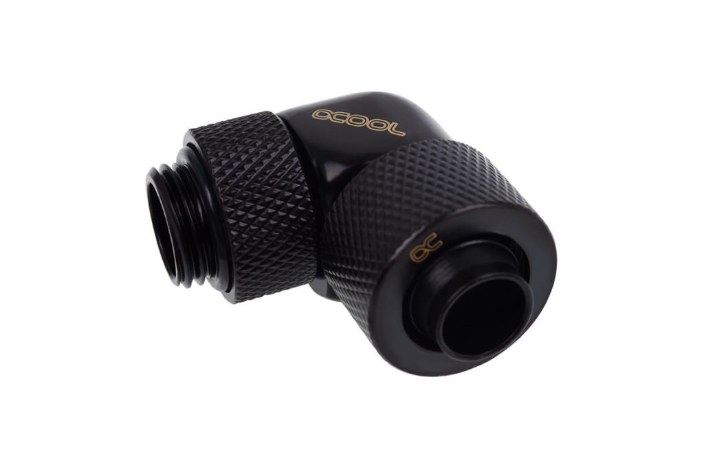 Alphacool Eiszapfen 13/10mm Compression Fitting 90degree Rotary G1/4 - Deep Black