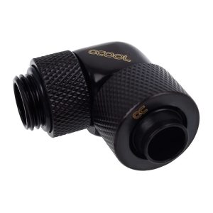 Alphacool Eiszapfen 13/10mm Compression Fitting 90degree Rotary G1/4 - Deep Black