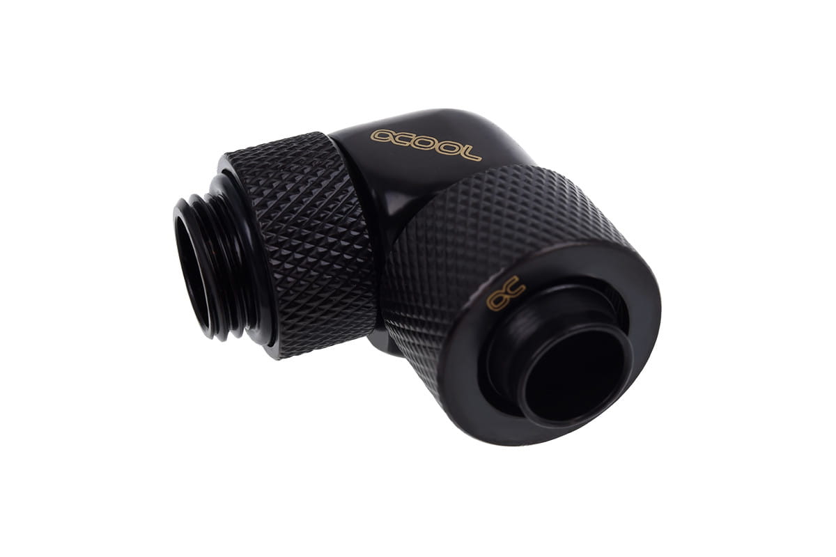 Alphacool Eiszapfen 13/10mm Compression Fitting 90degree Rotary G1/4 - Deep Black