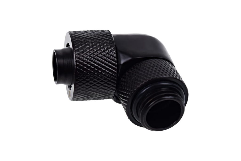 Alphacool Eiszapfen 13/10mm Compression Fitting 90degree Rotary G1/4 - Deep Black