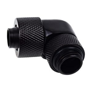 Alphacool Eiszapfen 13/10mm Compression Fitting 90degree Rotary G1/4 - Deep Black