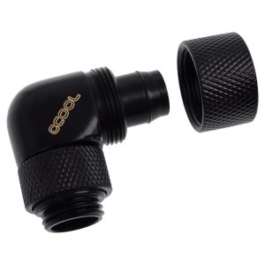 Alphacool Eiszapfen 13/10mm Compression Fitting 90degree Rotary G1/4 - Deep Black