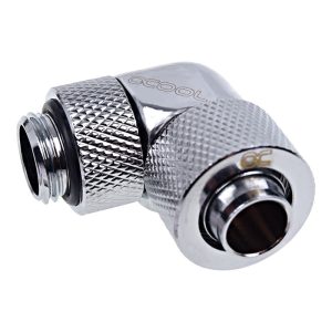 Alphacool Eiszapfen 13/10mm Compression Fitting 90degree Rotary G1/4 - Chrome