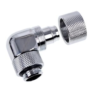 Alphacool Eiszapfen 13/10mm Compression Fitting 90degree Rotary G1/4 - Chrome