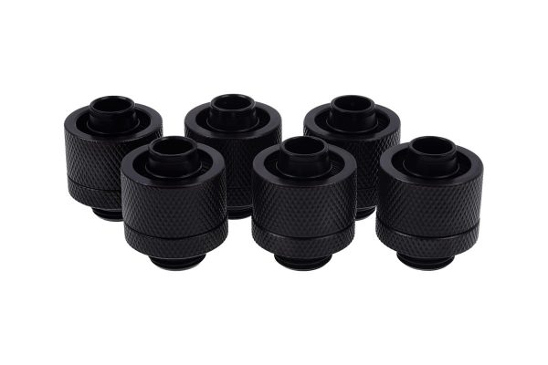 Alphacool Eiszapfen 16/10mm Compression Fitting G1/4 – Deep Black Six Pack