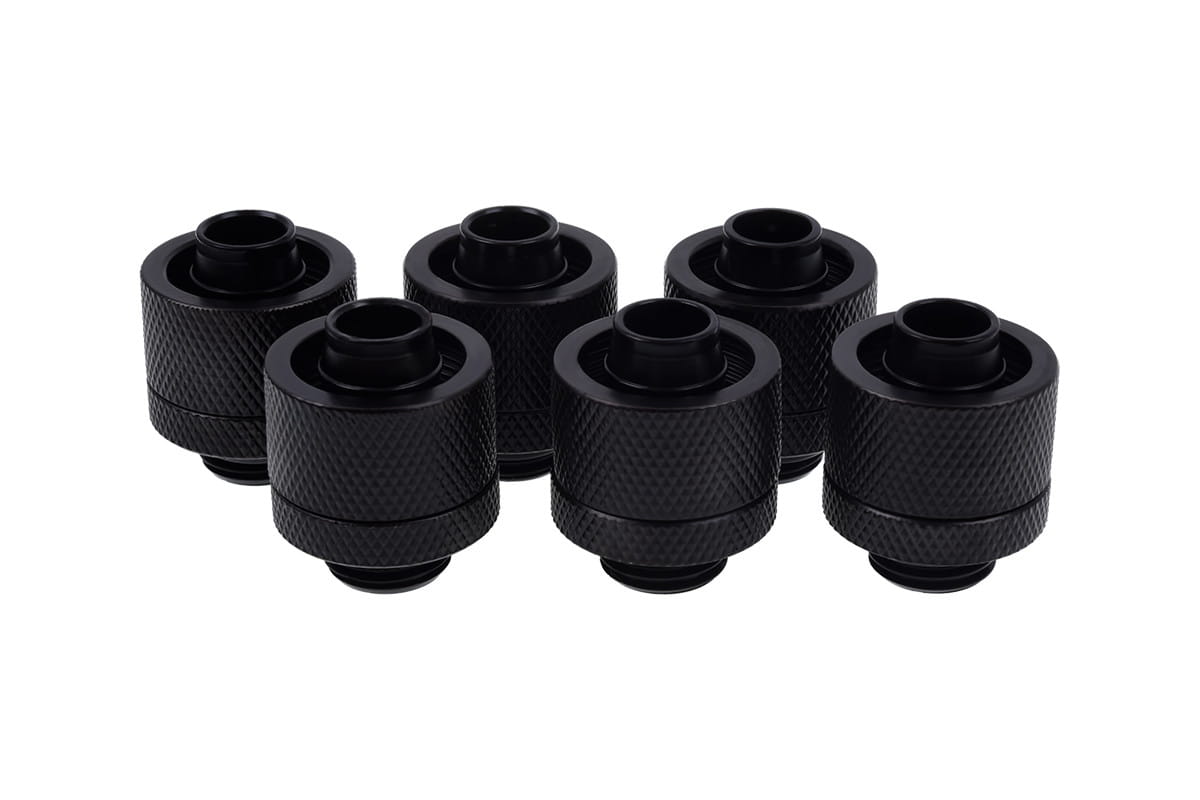 Alphacool Eiszapfen 16/10mm Compression Fitting G1/4 - Deep Black Six Pack