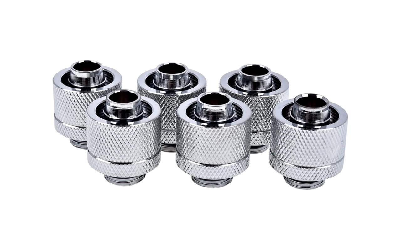 Alphacool Eiszapfen 16/10mm Compression Fitting G1/4 - Chrome Six Pack