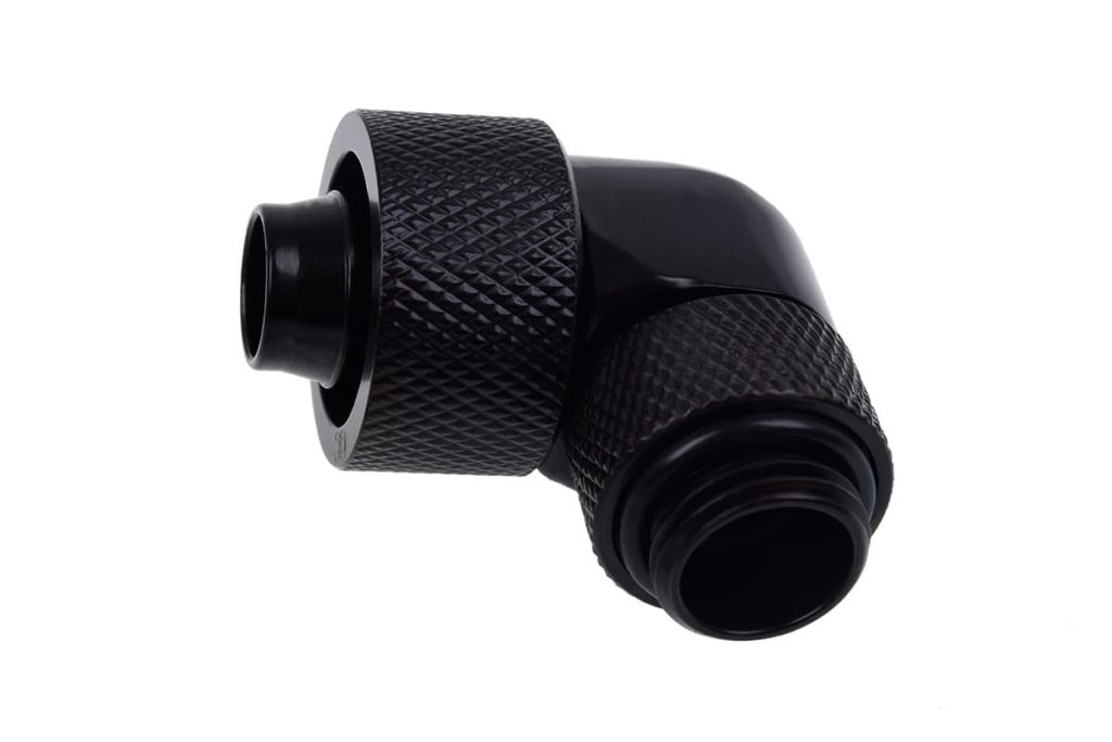 Alphacool Eiszapfen 16/10mm Compression Fitting 90degree Rotary G1/4 - Deep Black