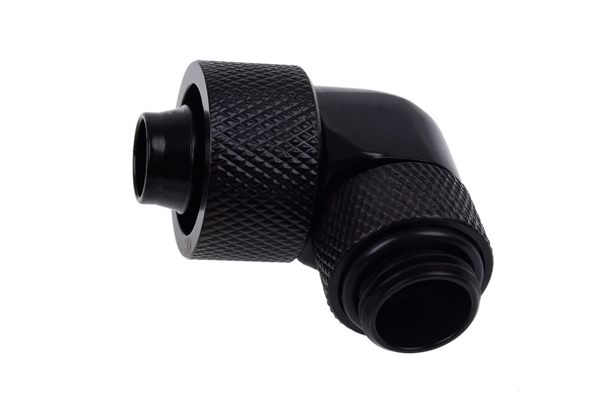 Alphacool Eiszapfen 16/10mm Compression Fitting 90degree Rotary G1/4 - Deep Black