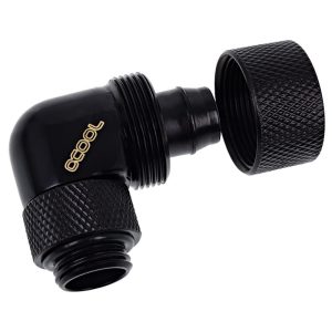 Alphacool Eiszapfen 16/10mm Compression Fitting 90degree Rotary G1/4 - Deep Black