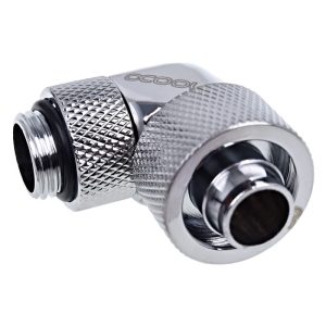 Alphacool Eiszapfen 16/10mm Compression Fitting 90degree Rotary G1/4 - Chrome