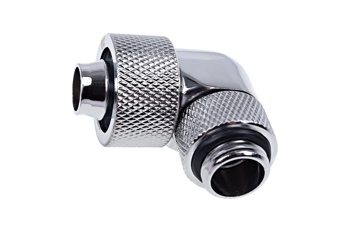 Alphacool Eiszapfen 16/10mm Compression Fitting 90degree Rotary G1/4 - Chrome