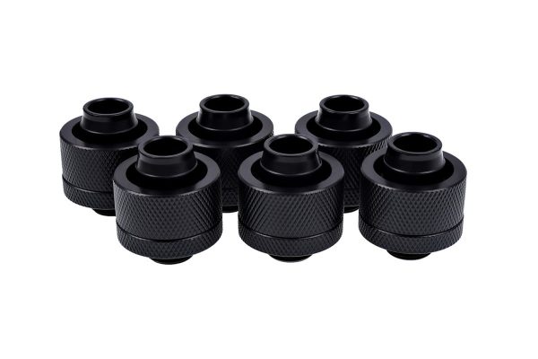 Alphacool Eiszapfen 19/13mm Compression Fitting G1/4 – Deep Black Six Pack