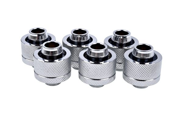 Alphacool Eiszapfen 19/13mm Compression Fitting G1/4 – Chrome Six Pack