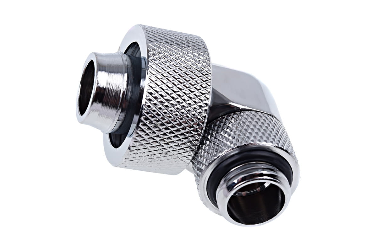 Alphacool Eiszapfen 19/13mm Compression Fitting 90degree Rotary G1/4 - Chrome