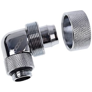 Alphacool Eiszapfen 19/13mm Compression Fitting 90degree Rotary G1/4 - Chrome
