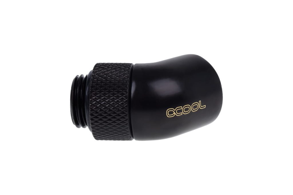 Alphacool Eiszapfen 45degree Rotary G1/4 Male to G1/4 Female - Deep Black
