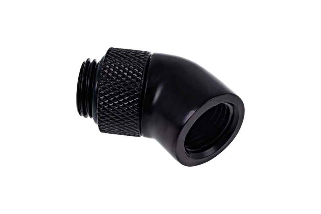 Alphacool Eiszapfen 45degree Rotary G1/4 Male to G1/4 Female - Deep Black