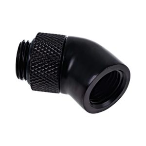 Alphacool Eiszapfen 45degree Rotary G1/4 Male to G1/4 Female - Deep Black
