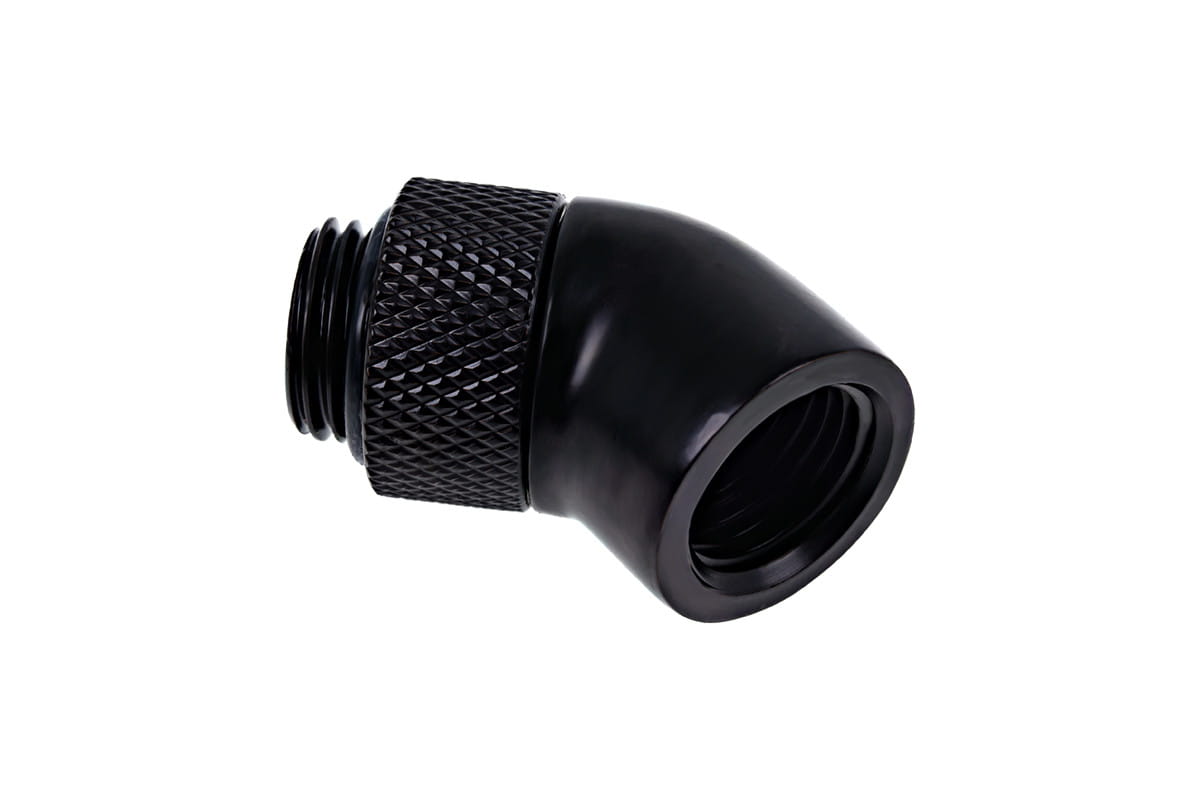 Alphacool Eiszapfen 45degree Rotary G1/4 Male to G1/4 Female - Deep Black