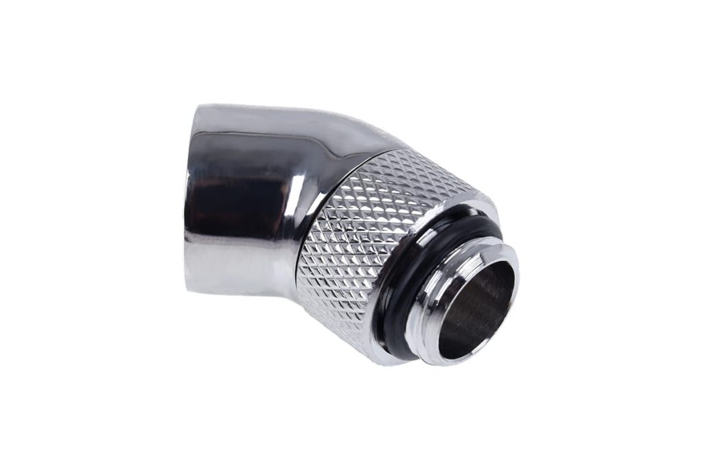 Alphacool Eiszapfen 45degree Rotary G1/4 Male to G1/4 Female - Chrome : image 1