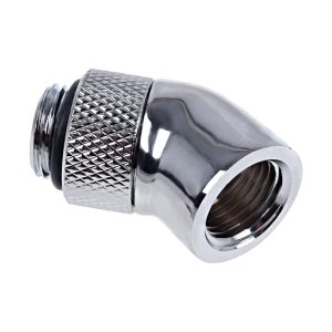 Alphacool Eiszapfen 45degree Rotary G1/4 Male to G1/4 Female - Chrome : image 2