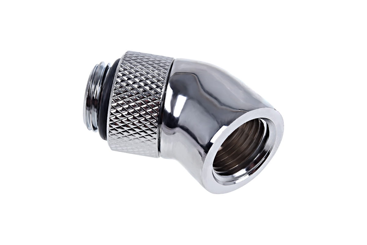 Alphacool Eiszapfen 45degree Rotary G1/4 Male to G1/4 Female - Chrome : image 2