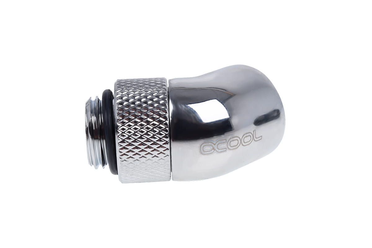 Alphacool Eiszapfen 45degree Rotary G1/4 Male to G1/4 Female - Chrome : image 3