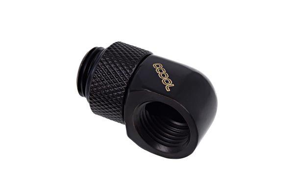 Alphacool Eiszapfen L-connector Rotary G1/4 Male to G1/4 Female – Deep Black