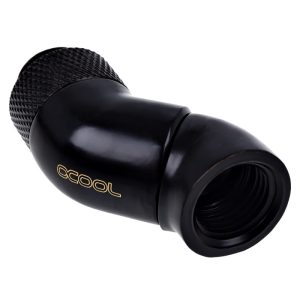 Alphacool Eiszapfen Double Rotary 45degree G1/4 Male to G1/4 Male - Deep Black