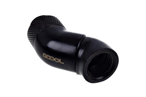 Alphacool Eiszapfen Double Rotary 45degree G1/4 Male to G1/4 Male – Deep Black