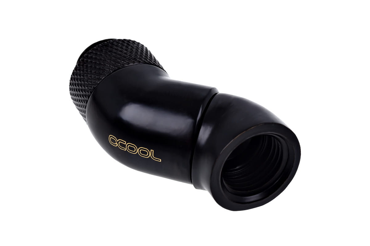 Alphacool Eiszapfen Double Rotary 45degree G1/4 Male to G1/4 Male - Deep Black