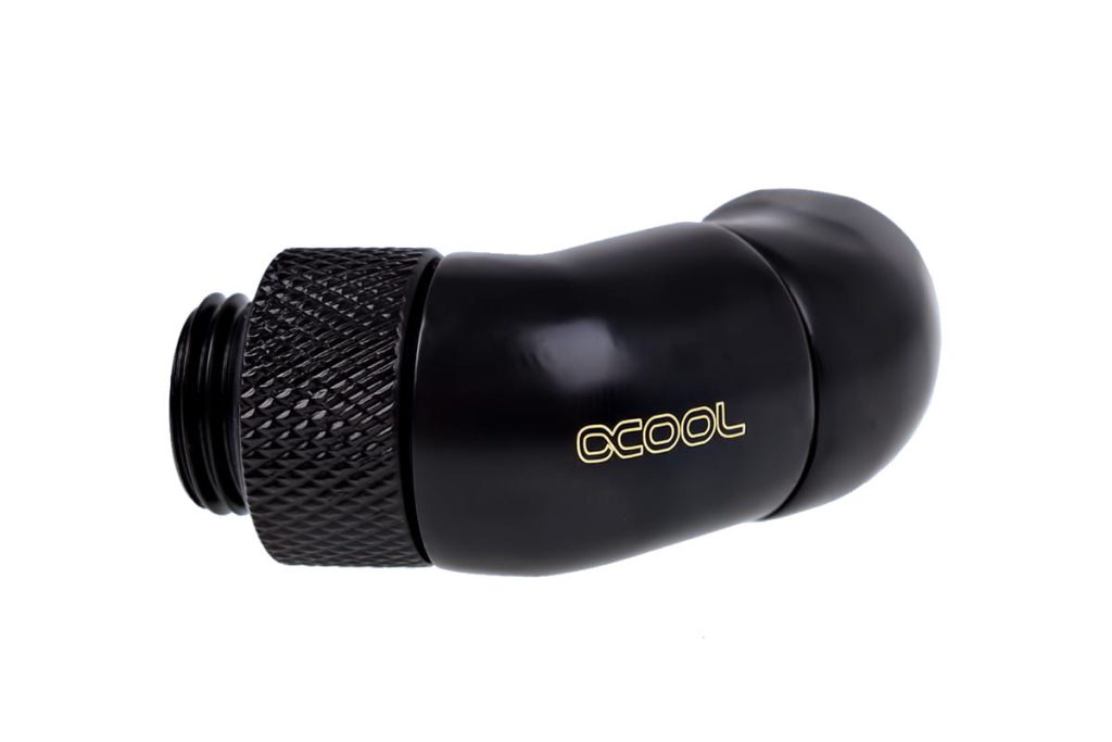 Alphacool Eiszapfen Double Rotary 45degree G1/4 Male to G1/4 Male - Deep Black