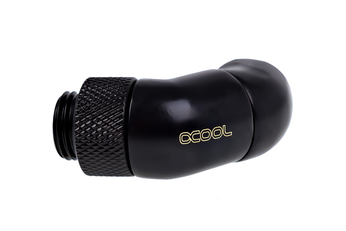 Alphacool Eiszapfen Double Rotary 45degree G1/4 Male to G1/4 Male - Deep Black