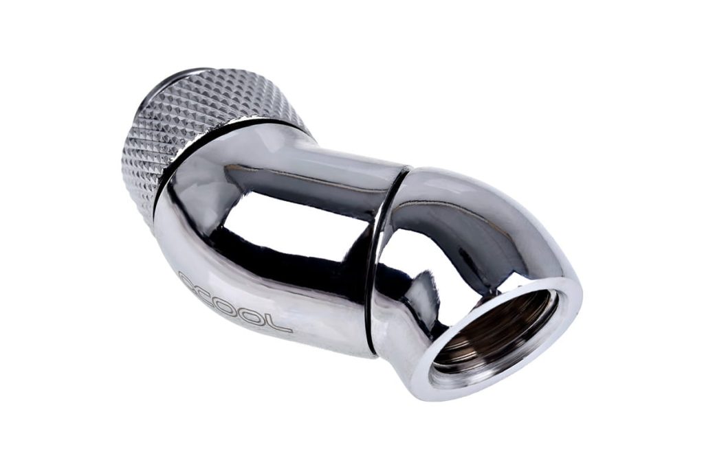 Alphacool Eiszapfen Double Rotary 45degree G1/4 Male to G1/4 Male - Chrome