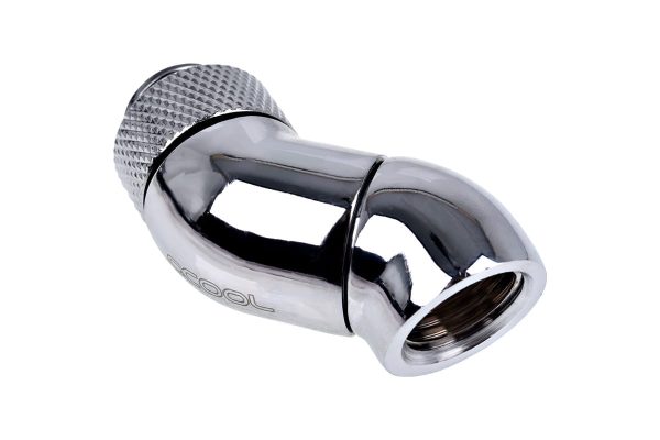 Alphacool Eiszapfen Double Rotary 45degree G1/4 Male to G1/4 Male – Chrome
