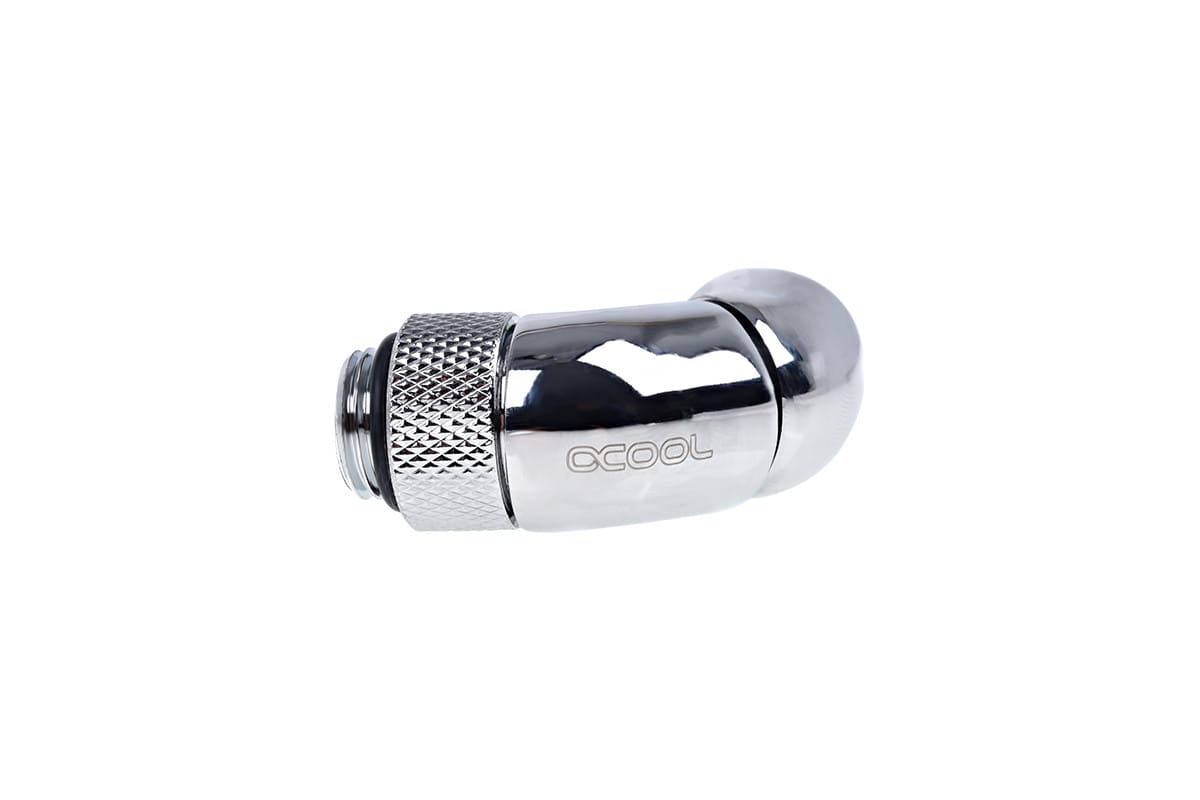 Alphacool Eiszapfen Double Rotary 45degree G1/4 Male to G1/4 Male - Chrome