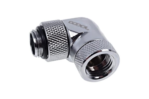 Alphacool Eiszapfen Double Rotary 90degree G1/4 Male to G1/4 Male – Chrome