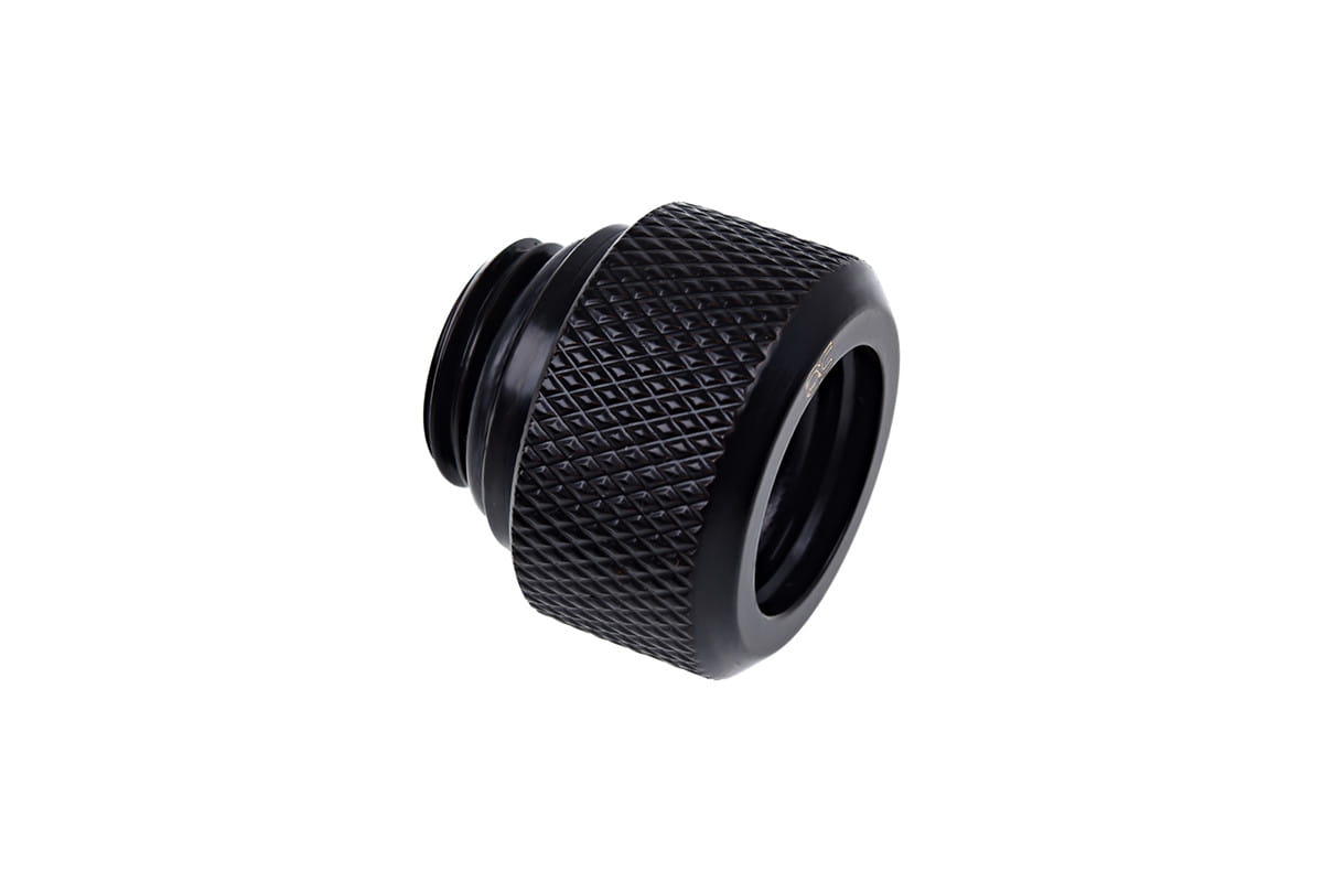 Alphacool Eiszapfen 13mm HardTube Compression Fitting G1/4 for rigid tubes - knurled - Deep Black : image 1